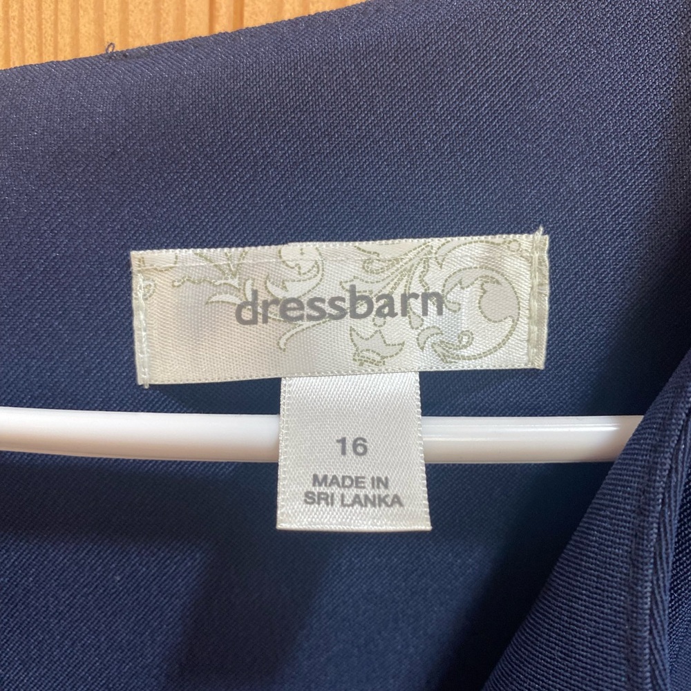 Dress Barn Navy and White Patterned Midi Dress - Picture 4 of 8